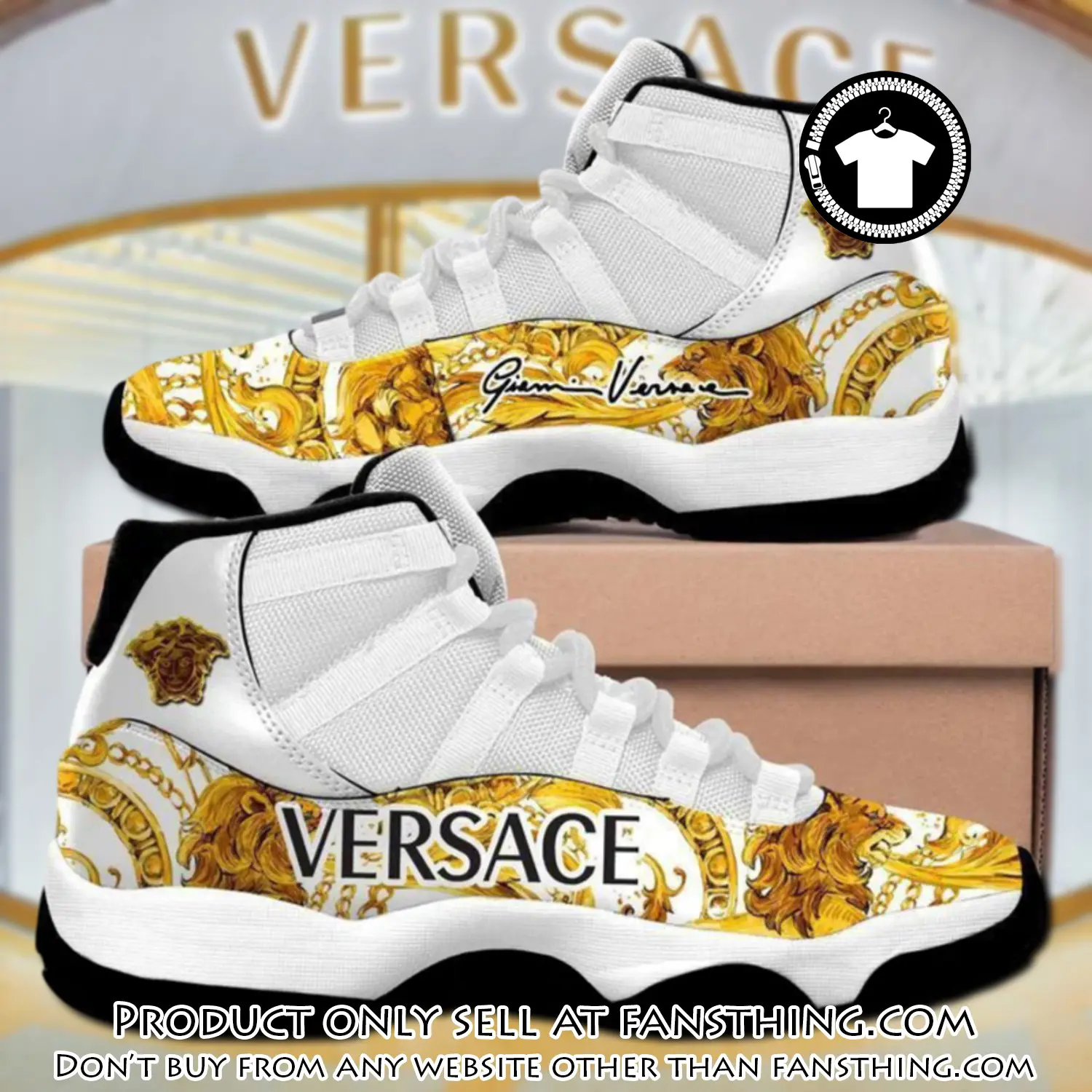 Gianni versace white gold air jordan 11 sneakers shoes hot  gifts for men women fst4548106
